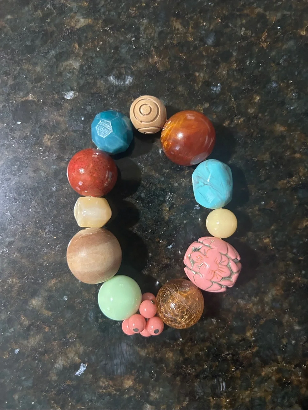 4 stretch bracelets and 1 stretch ring